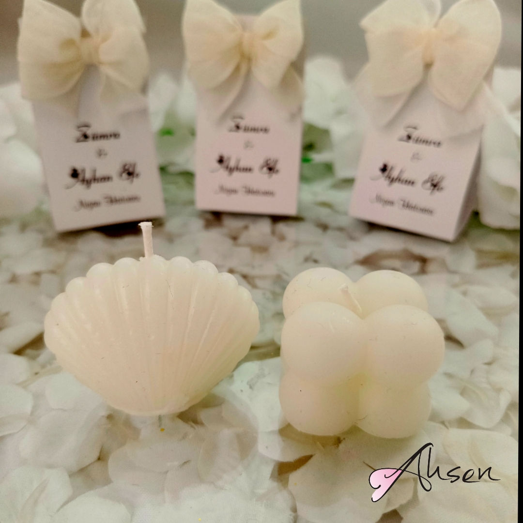 Bubble / İstiridye Mum Nikah & Nişan Hediyelik