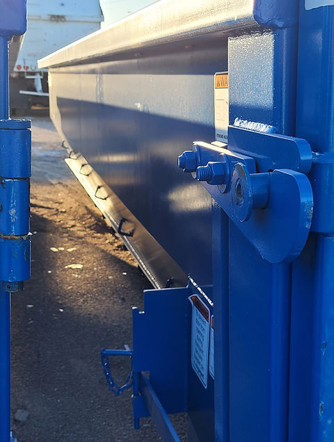 Dumpster close up of hinges