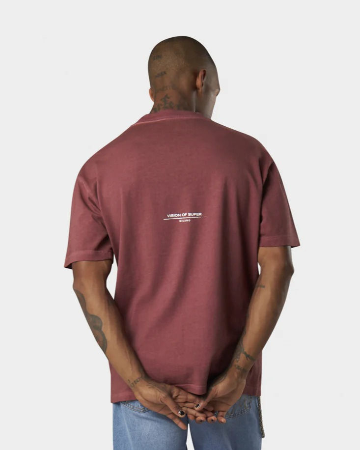 T-SHIRT WITH FLAME LOGO AND PRINTED LOGO