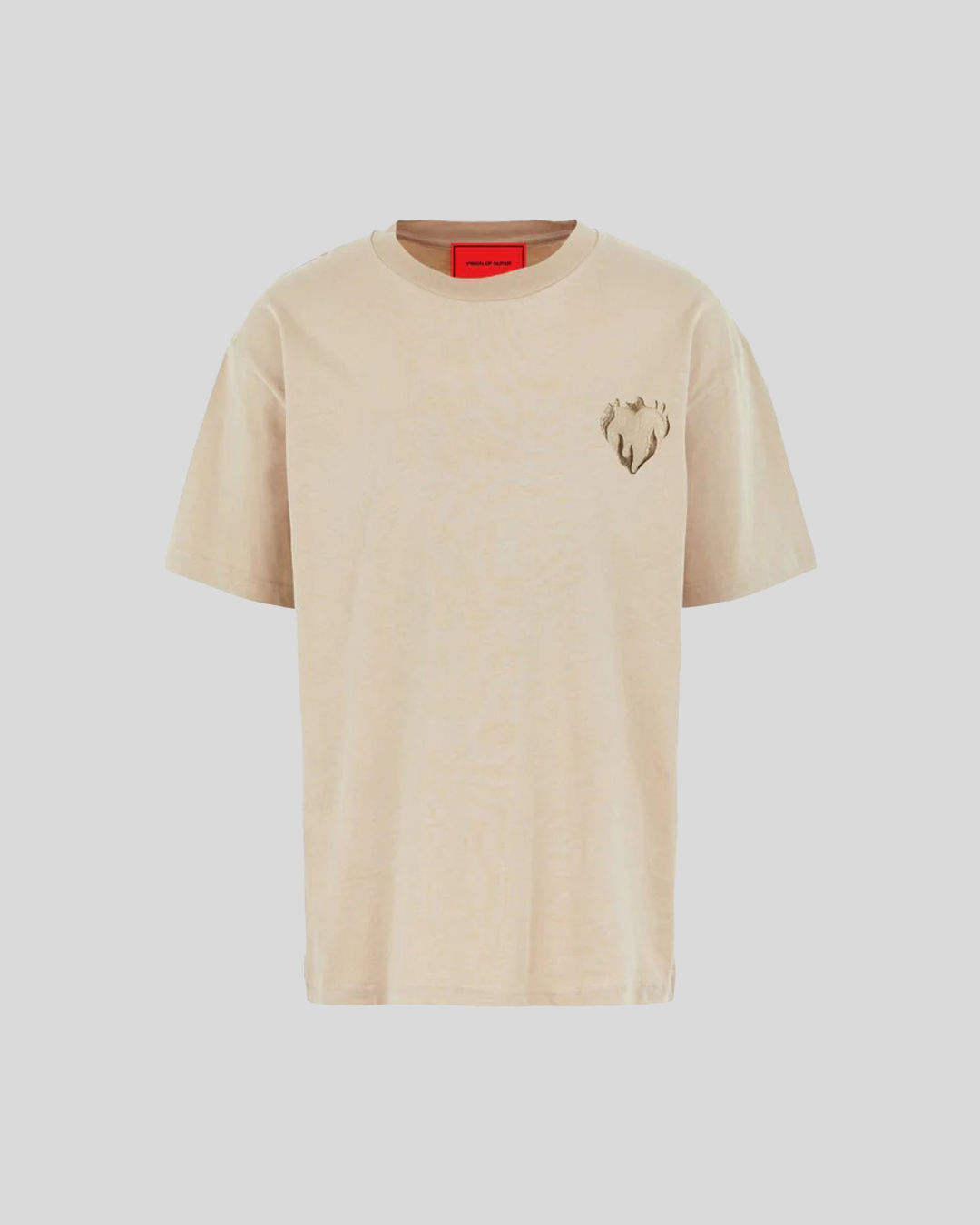 T-SHIRT EMBROIDERED FLAMING HEART