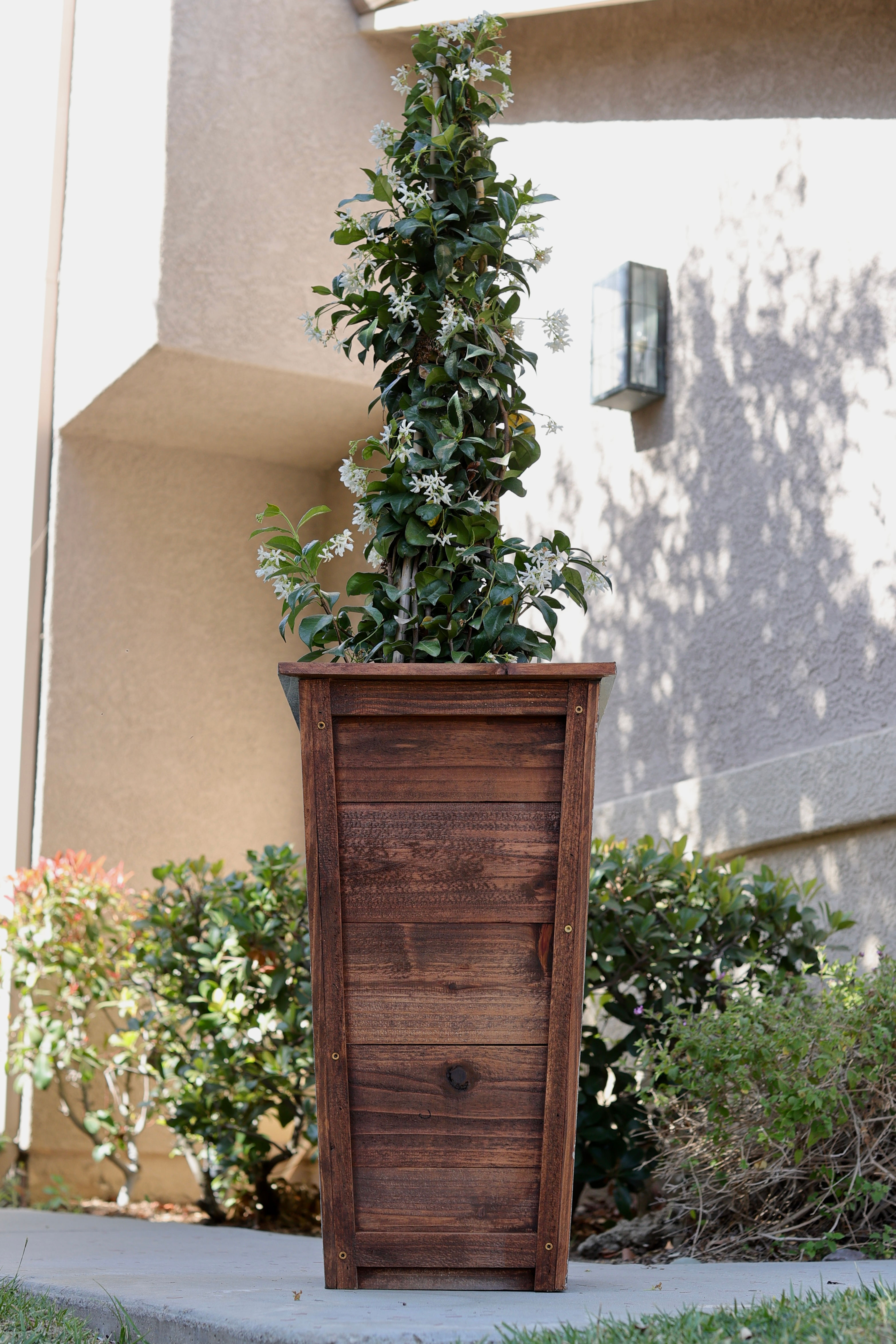 Handmade Redwood Tapered Planter