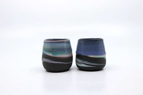 Stained black porcelain, wheel thrown ceramics, porcelain tumbler, ceramic cup, australian ceramcis, kristi pupo, ceramic