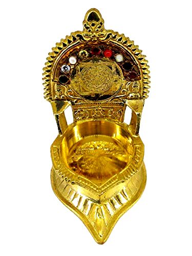 Panchaloham/Panchadhatu Golden Srichakra Navarathna Vilakku