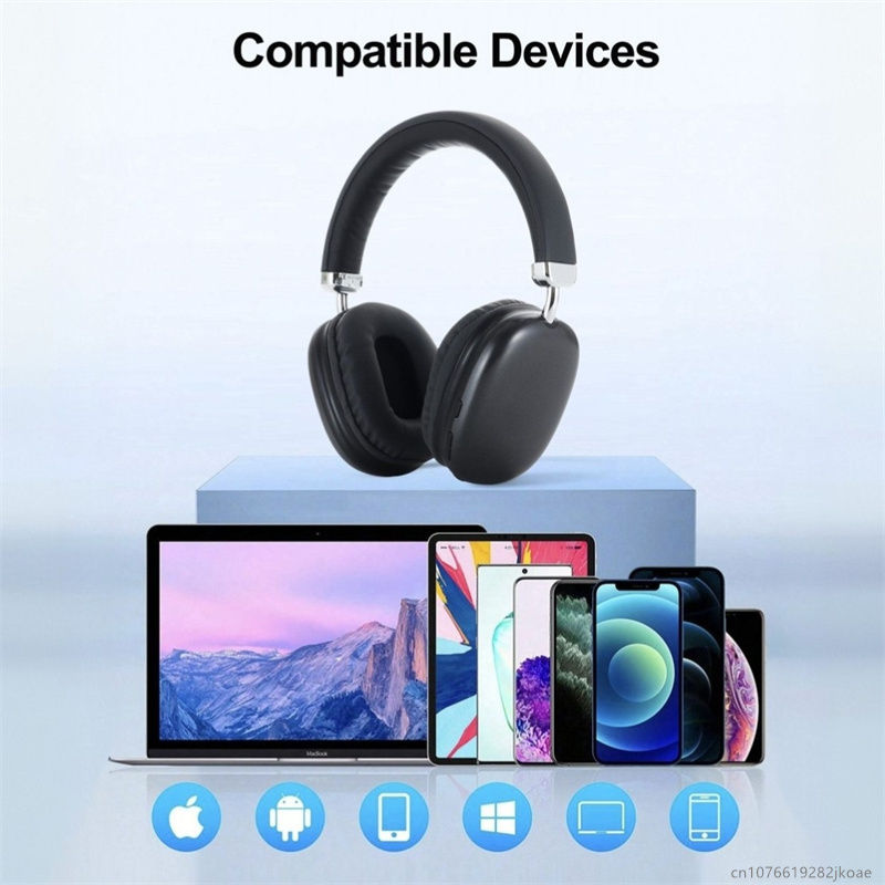 Thumbnail: Bluetooth 5.3 HD Mic Call Earphones Over Ear Wireless Headset HiFi Stereo Game M