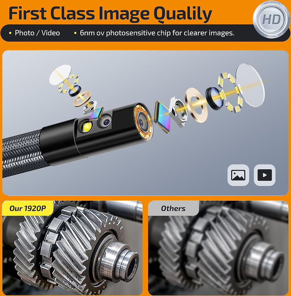 Thumbnail: 360 ° Rotating Dual-Lens Endoscope, 3.9MM 5-Inch IPS Endoscope Inspection Camer