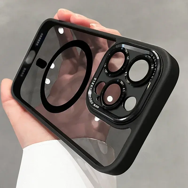 Magnetic Metal Lens Bumper Protector Clear Case For iPhone 17 16 18 15 14 13 12 