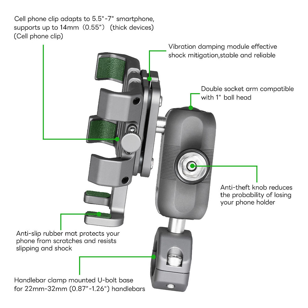 Thumbnail: FANAUE Motorcycle Bike Phone Holder Mount Aluminum Alloy with Vibration Dampener