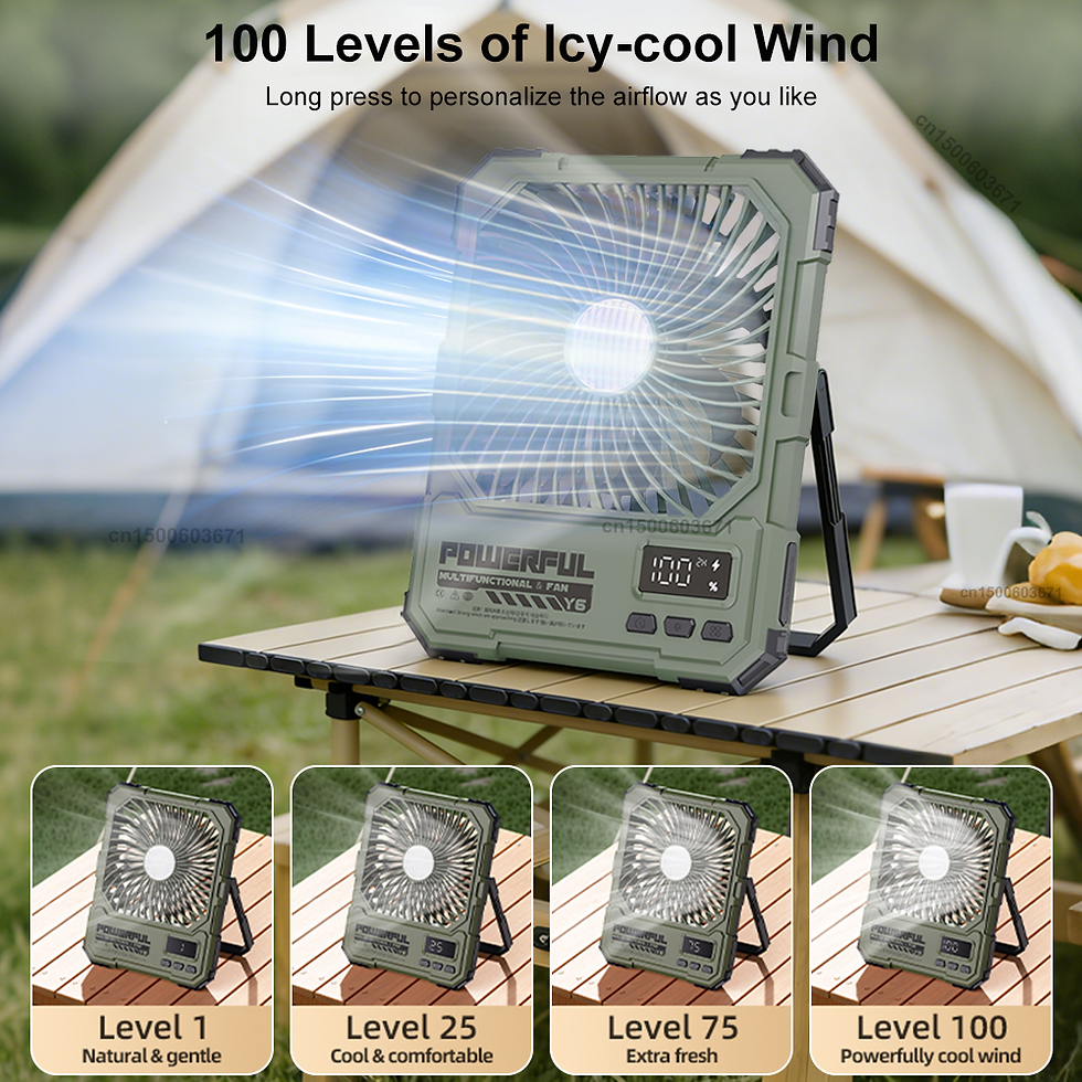 Thumbnail: 20000mAh Camping Fan Portable Ceiling Fans Foldable Desk Fan Tent Air Circulator
