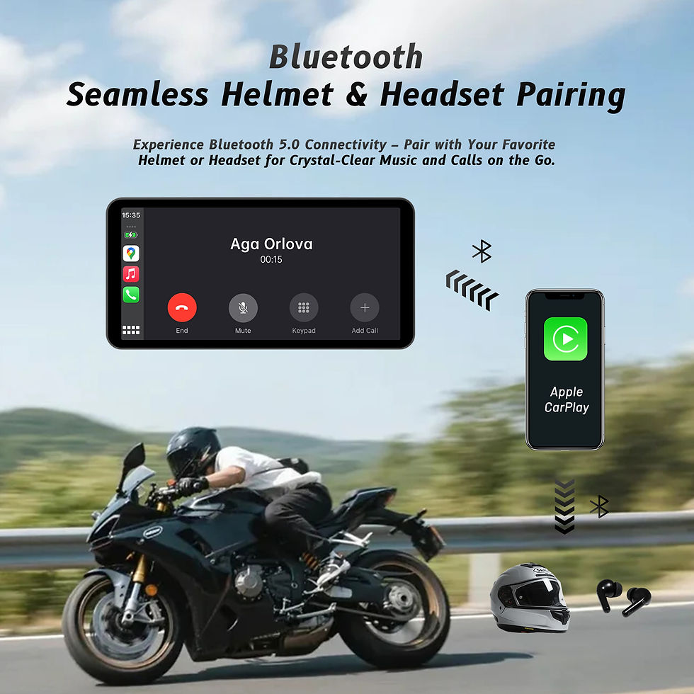 Thumbnail: 6-Inch Motorcycle Smart Display – Wireless CarPlay & Android Auto | Bluetooth 