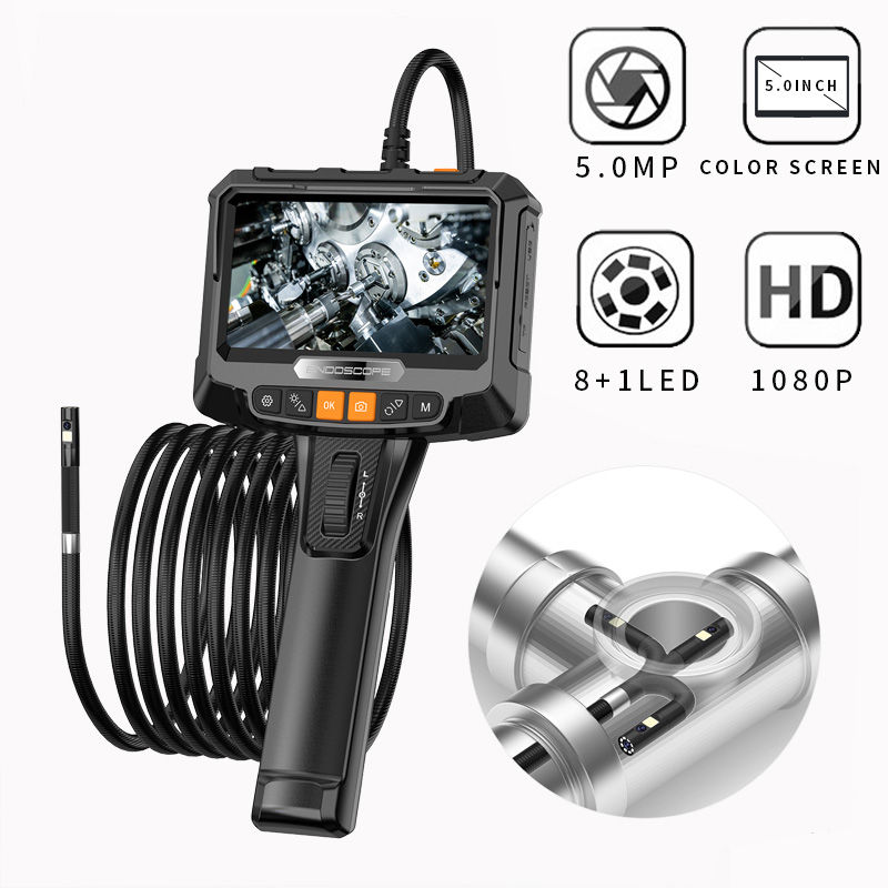 Thumbnail: 360 ° Rotating Dual-Lens Endoscope, 3.9MM 5-Inch IPS Endoscope Inspection Camer