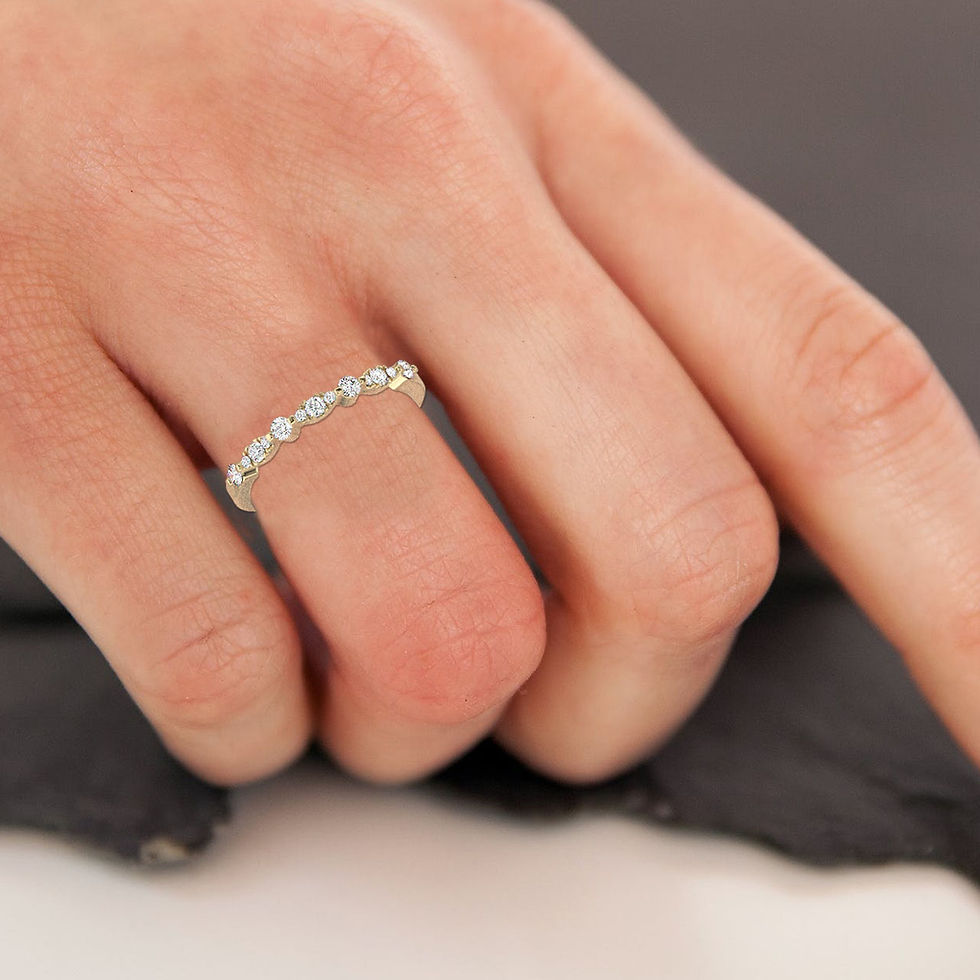 Thumbnail: Ethel Scalloped Round Cut Diamond 40% Eternity Ring