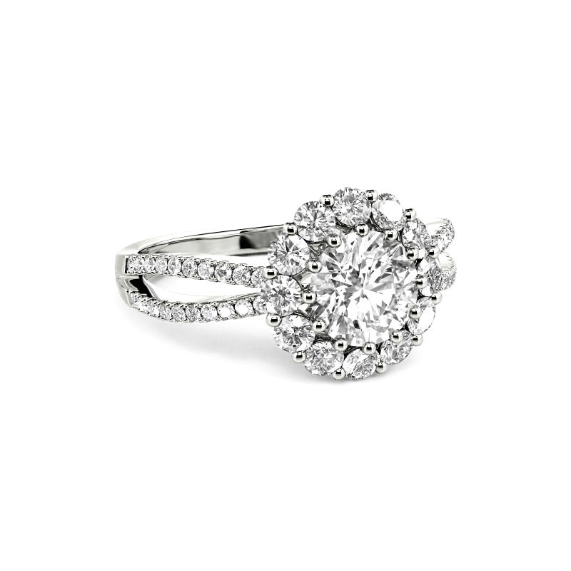 Aurora Round Cut Diamond Engagement Ring