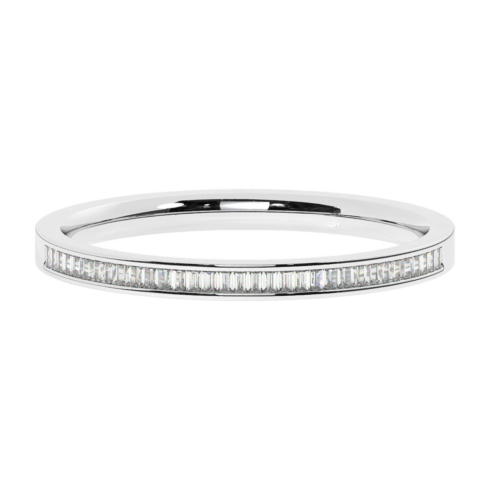 Eirwen 2mm Comfort Fit Bezel Channel Baguette Cut Diamond 40% Eternity Ring
