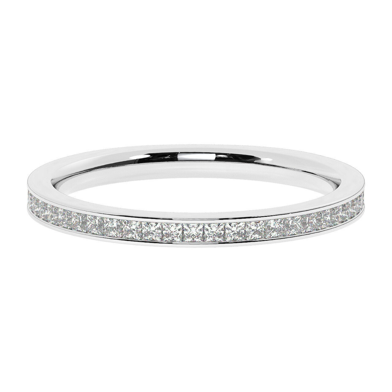 Evani 2mm Channel Princess Cut Diamond 75% Eternity Ring