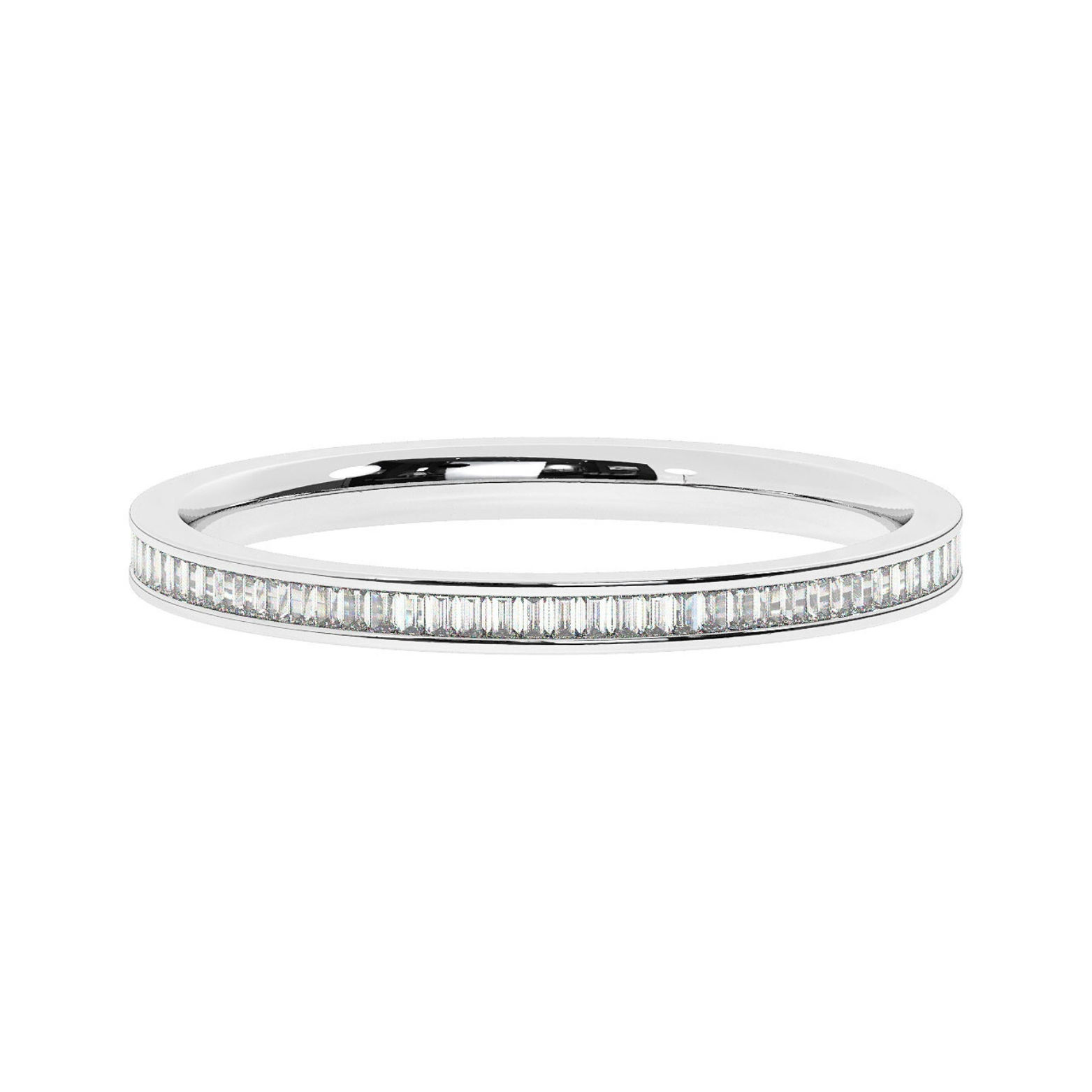 Eirwen 2mm Comfort Fit Bezel Channel Baguette Cut Diamond Eternity Ring