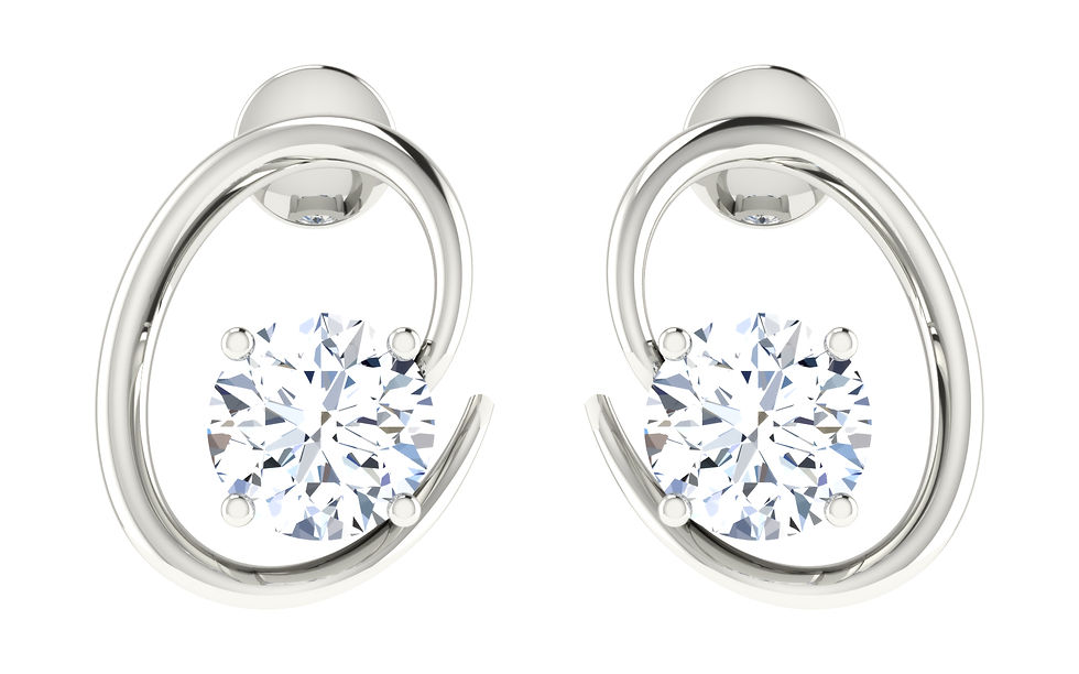Thumbnail: Destiny Looped Solitaire Diamond Stud Earrings