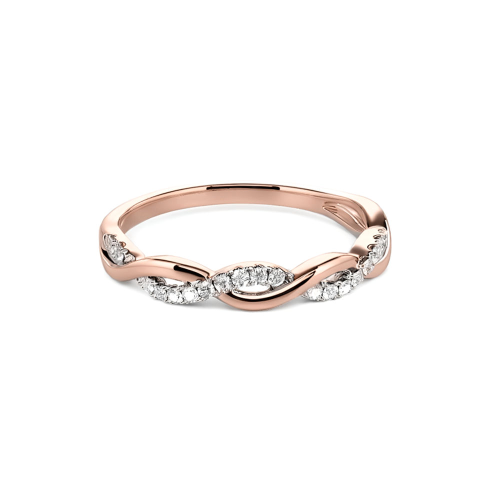 Thumbnail: Entwined Bands Diamond 50% Eternity Ring