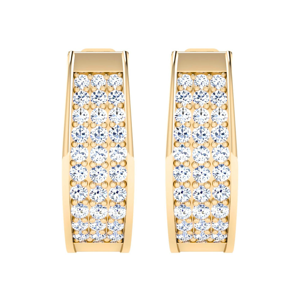 Thumbnail: Paulina Curved Band Diamond Hoop Earrings