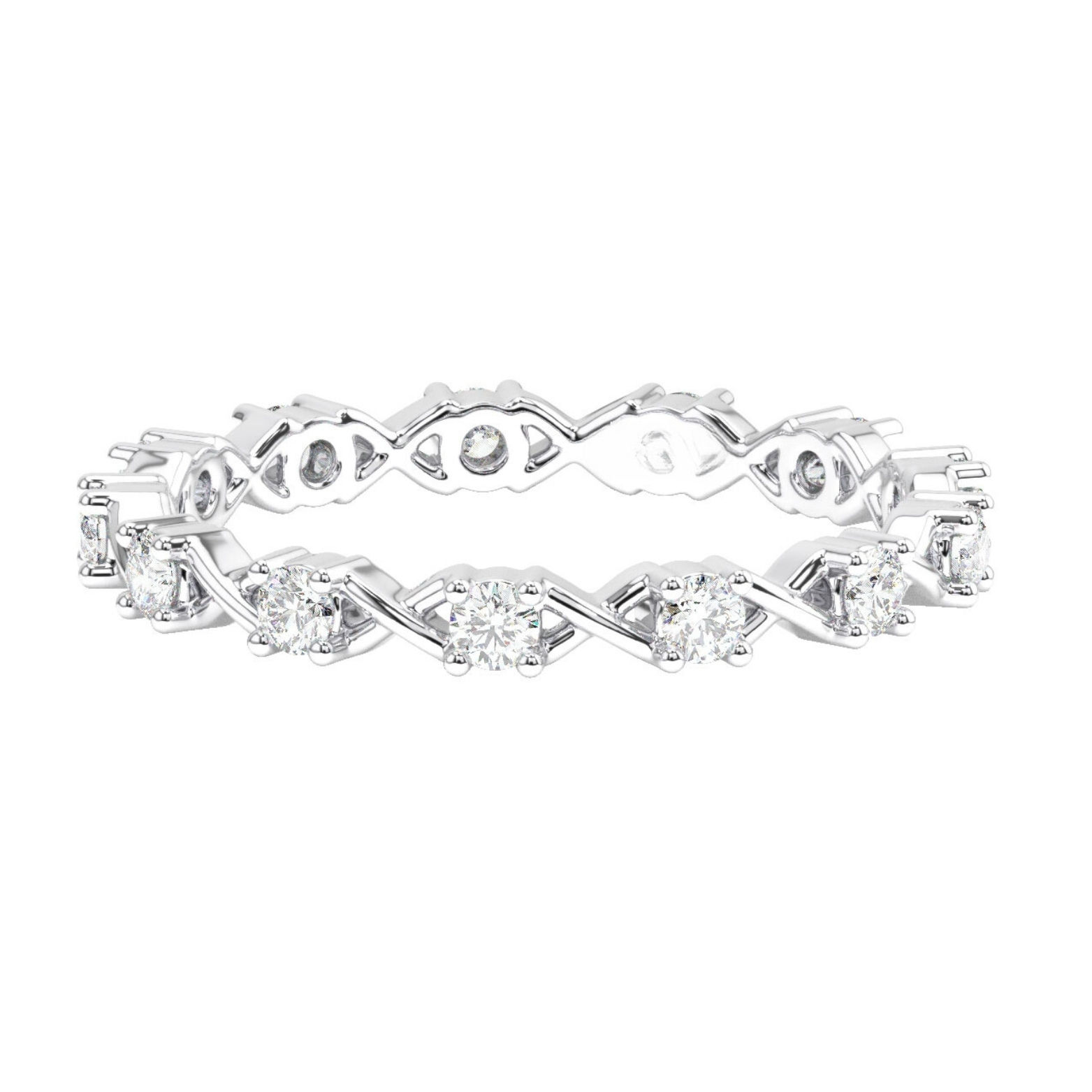 X Round Cut Diamond Eternity Ring
