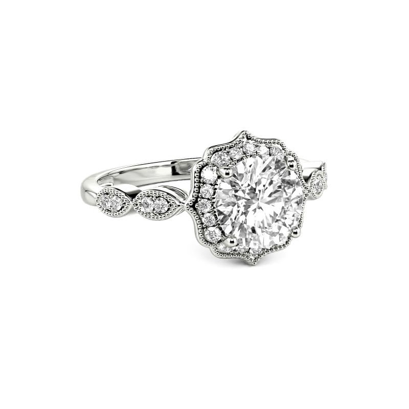 Antheia Round Cut Diamond Engagement Ring