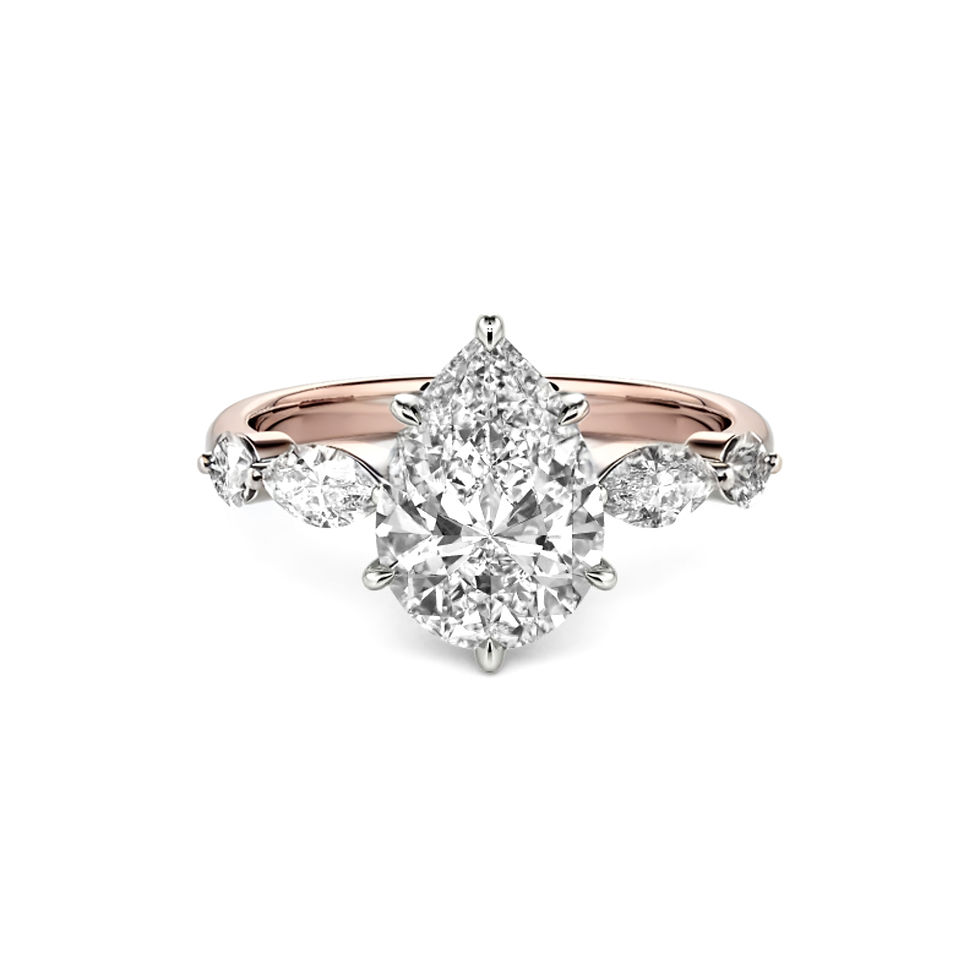 Thumbnail: Galene Pear Cut Diamond Solitaire Ring