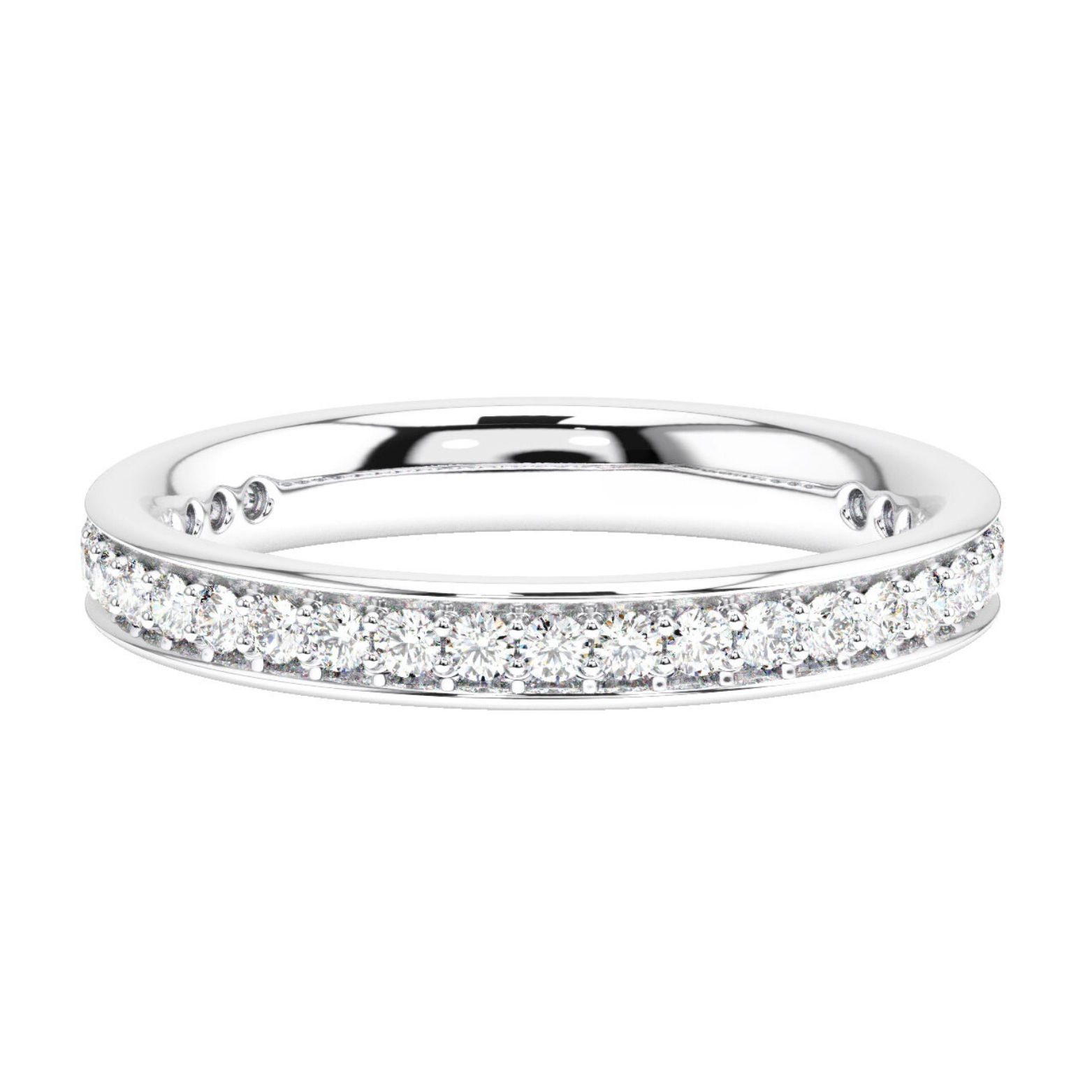 Elara 2.5mm Comfort Fit Channel Round Cut Diamond 75% Eternity Ring