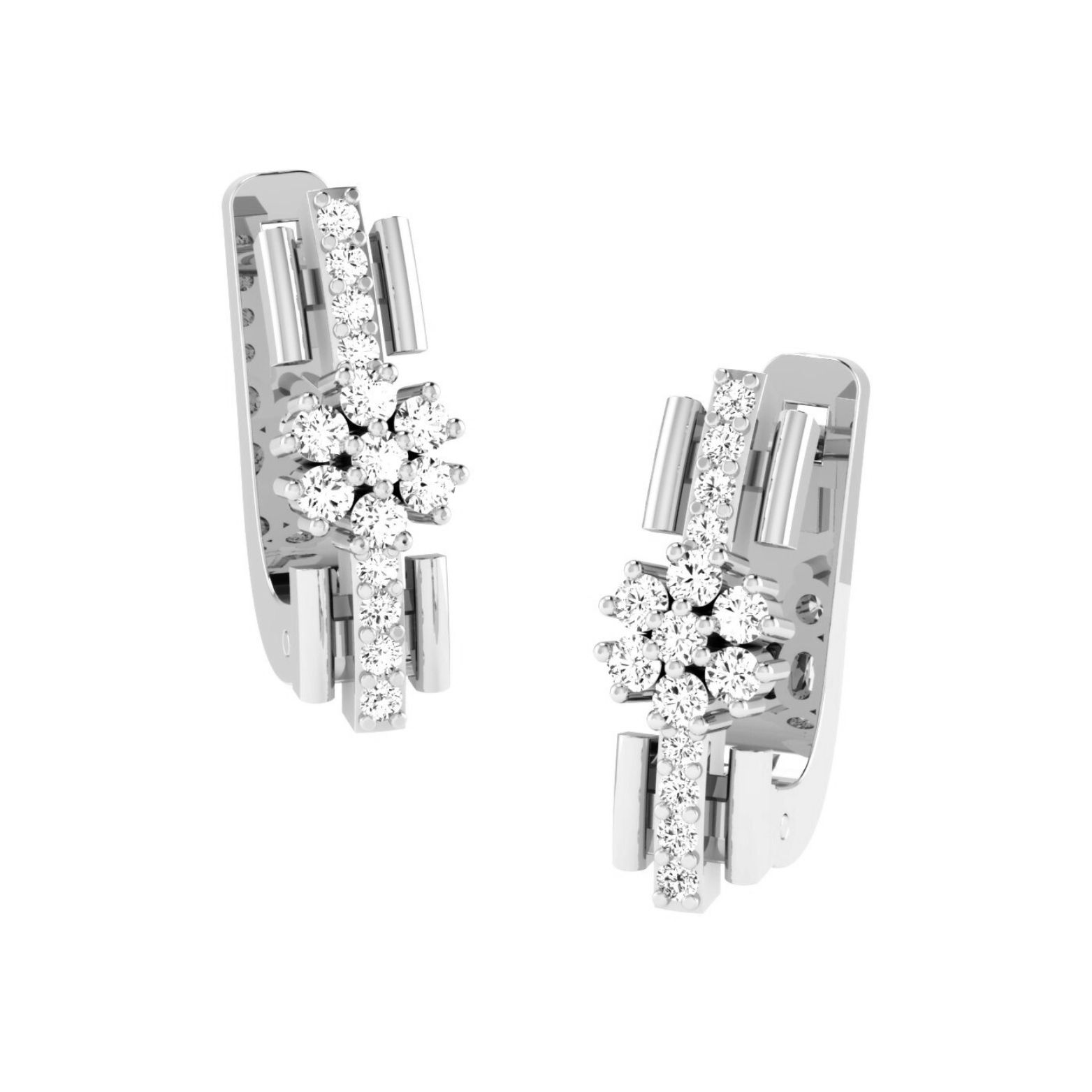 Harmony Floral Cluster Diamond Huggies