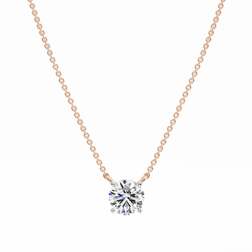 2ct Round Cut Solitaire Diamond Necklace | Xana Diamonds