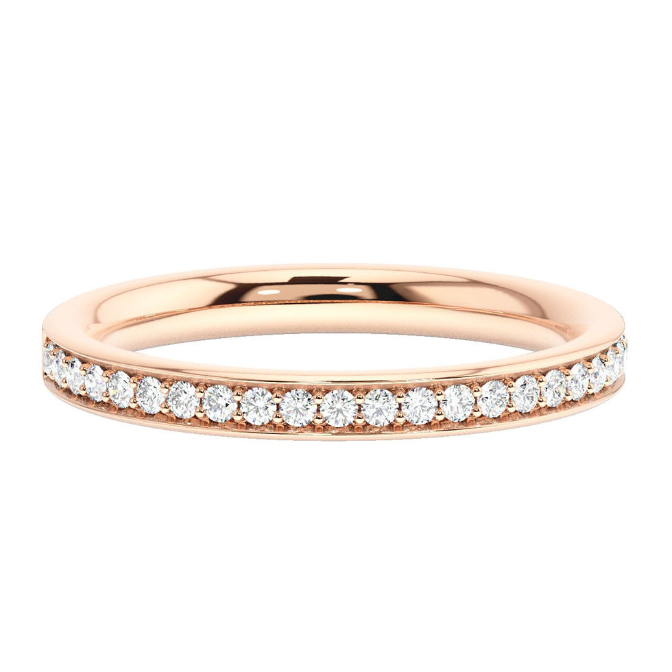 Thumbnail: Elara 2mm Comfort Fit Channel Round Cut Diamond 50% Eternity Ring
