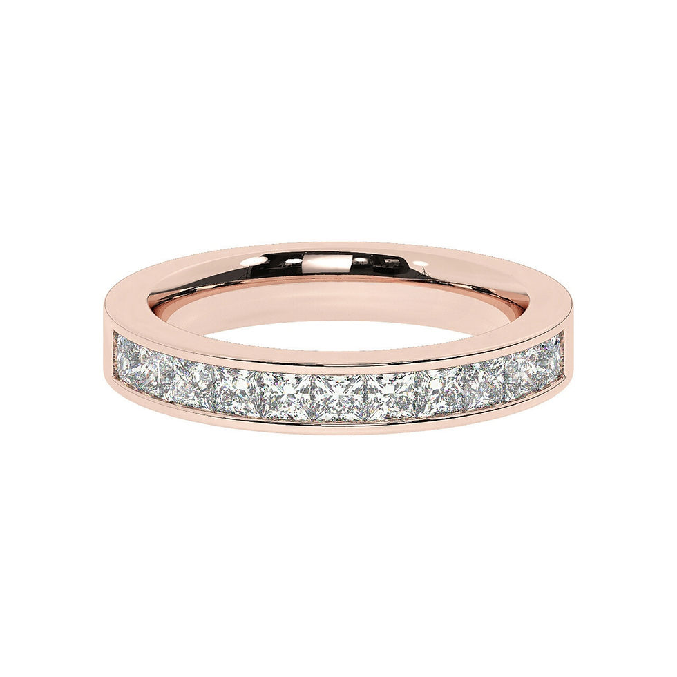 Thumbnail: Evani 3.5mm Channel Princess Cut Diamond 40% Eternity Ring