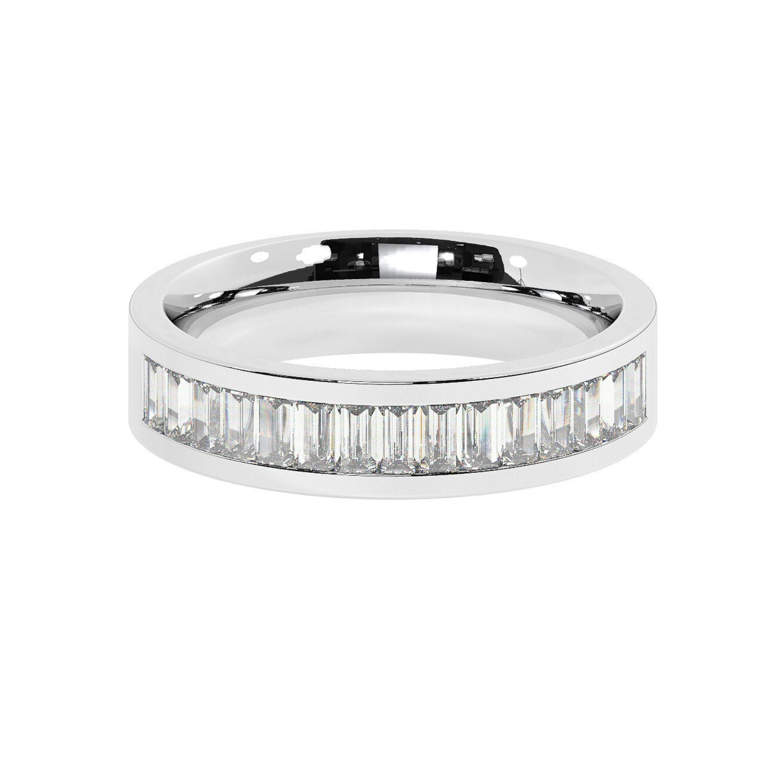 Eirwen 5mm Comfort Fit Bezel Channel Baguette Cut Diamond 40% Eternity Ring