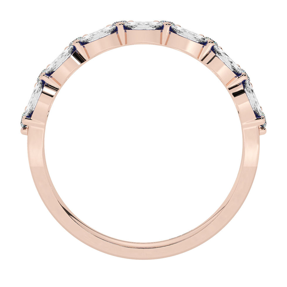 Thumbnail: Evon Double Row Marquise Cut Diamond 50% Eternity Ring