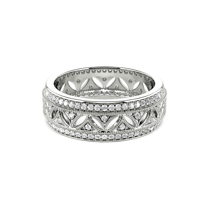 Elsa Leafy Lace Diamond Wedding Ring
