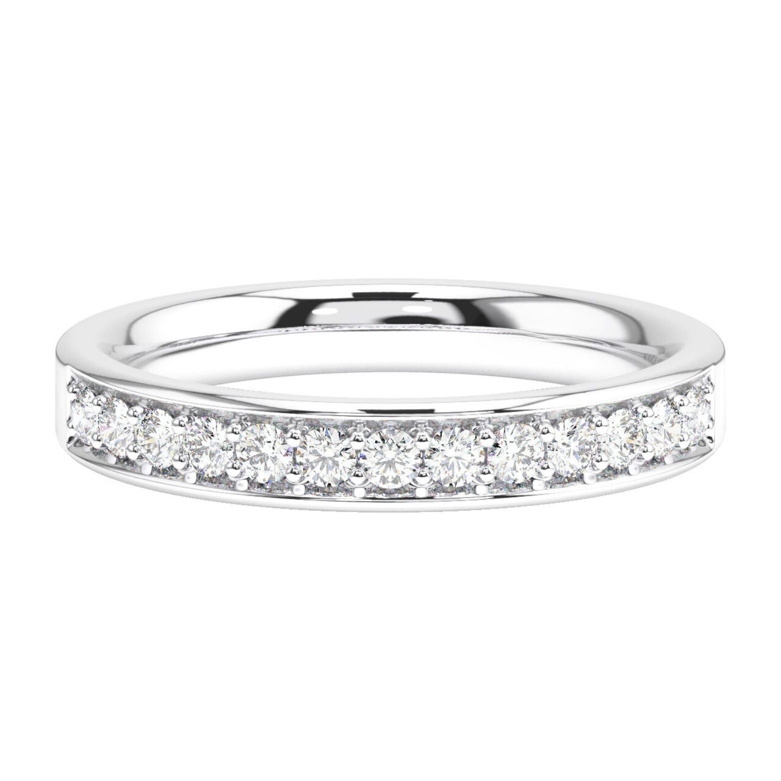 Elara 3mm Comfort Fit Channel Round Cut Diamond 40% Eternity Ring