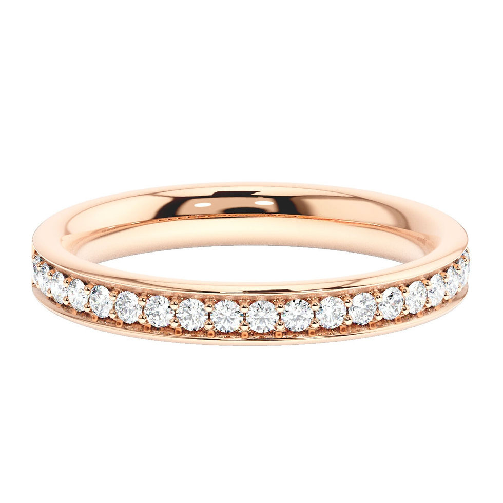 Thumbnail: Elara 2.5mm Comfort Fit Channel Round Cut Diamond 50% Eternity Ring