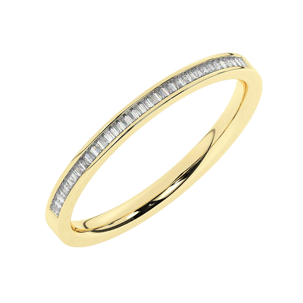 Thumbnail: Eirwen 2mm Comfort Fit Bezel Channel Baguette Cut Diamond 40% Eternity Ring