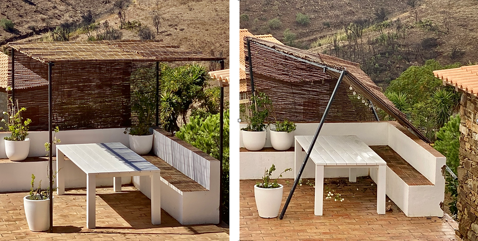Photos of Pergola BEFORE & AFTER violent Mediterranean winds :(