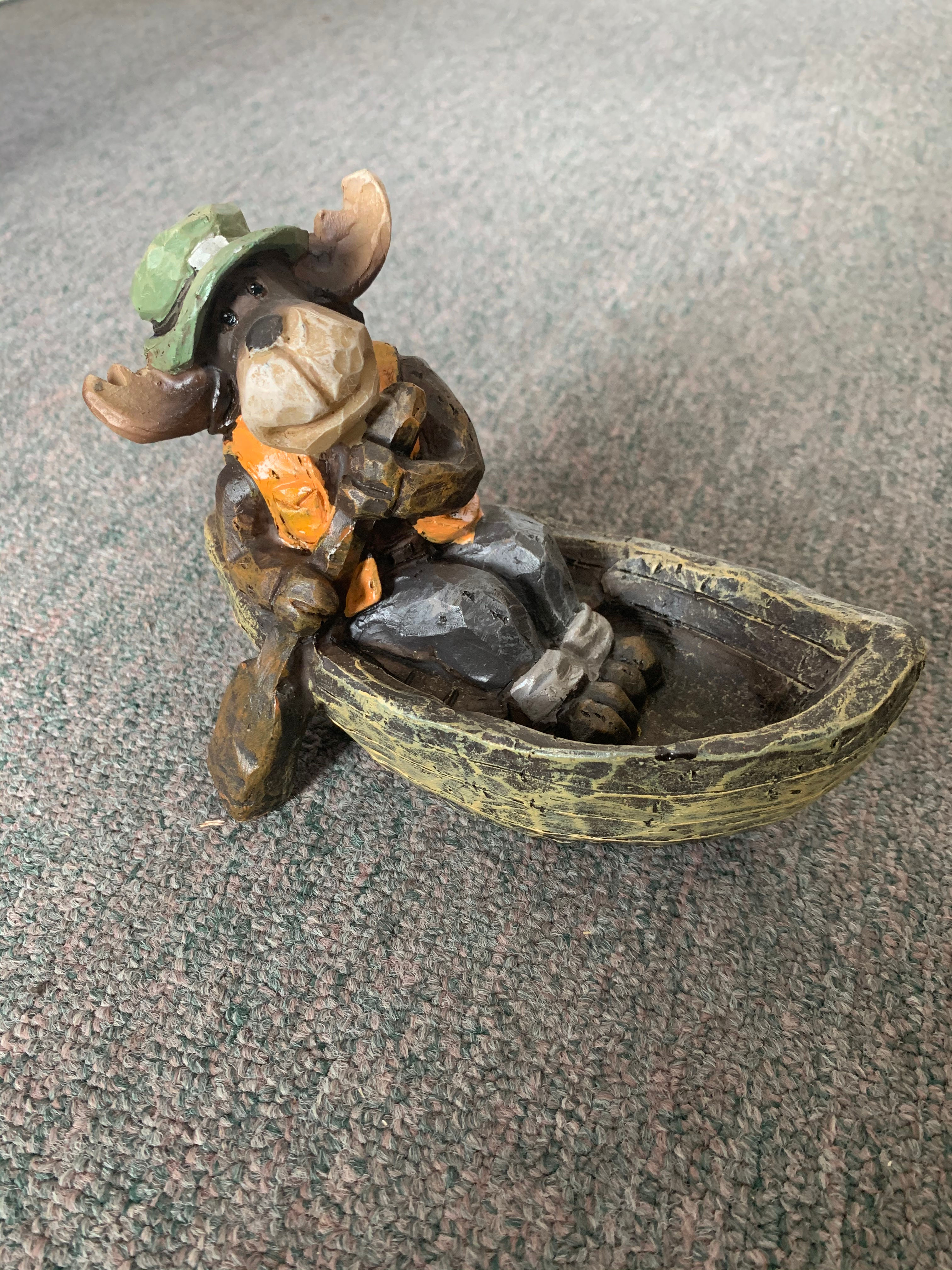 Ornament, Moose in Canoe