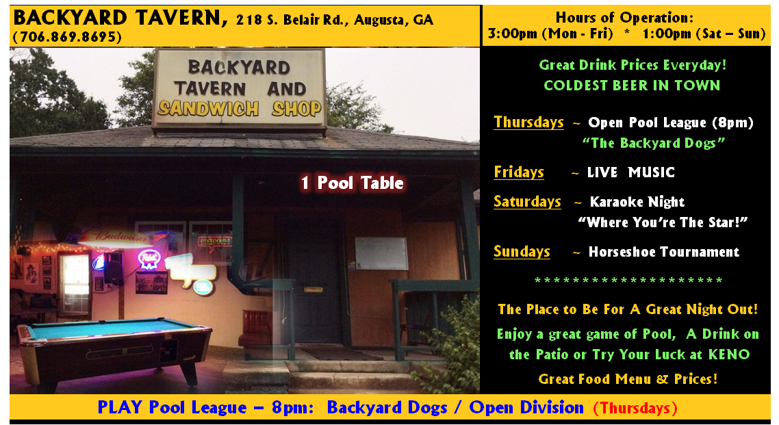 Tavern Events Specials Play