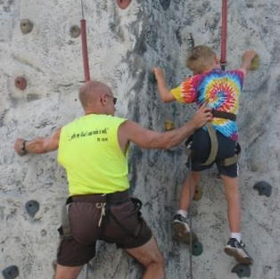 Sometimes Jim climbs to lend a hand.