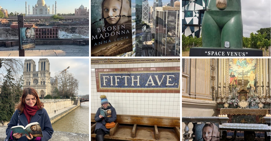 Broken Madonna in different worldwide locations