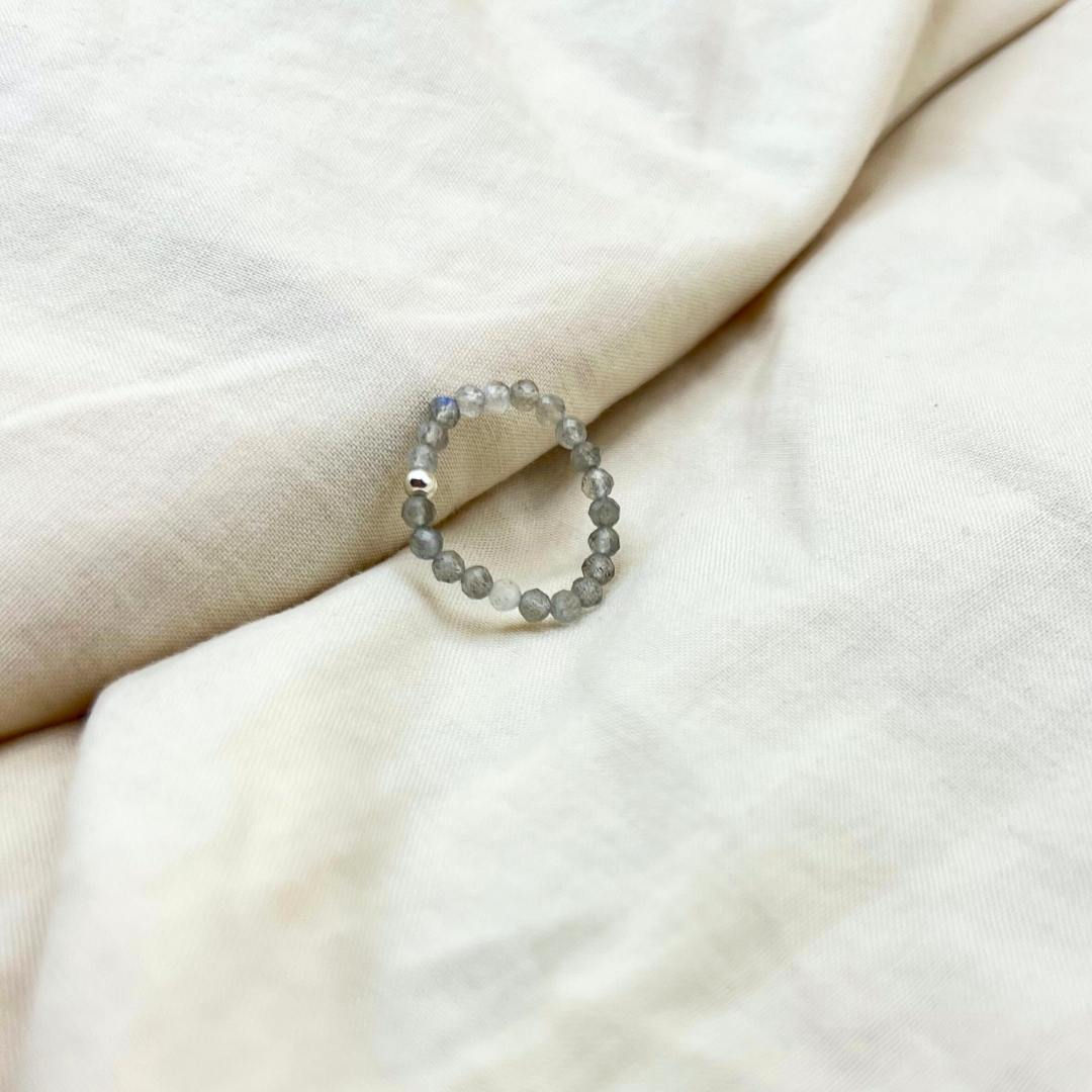 Labradorit Ring facettiert 925 Sterlingsliber