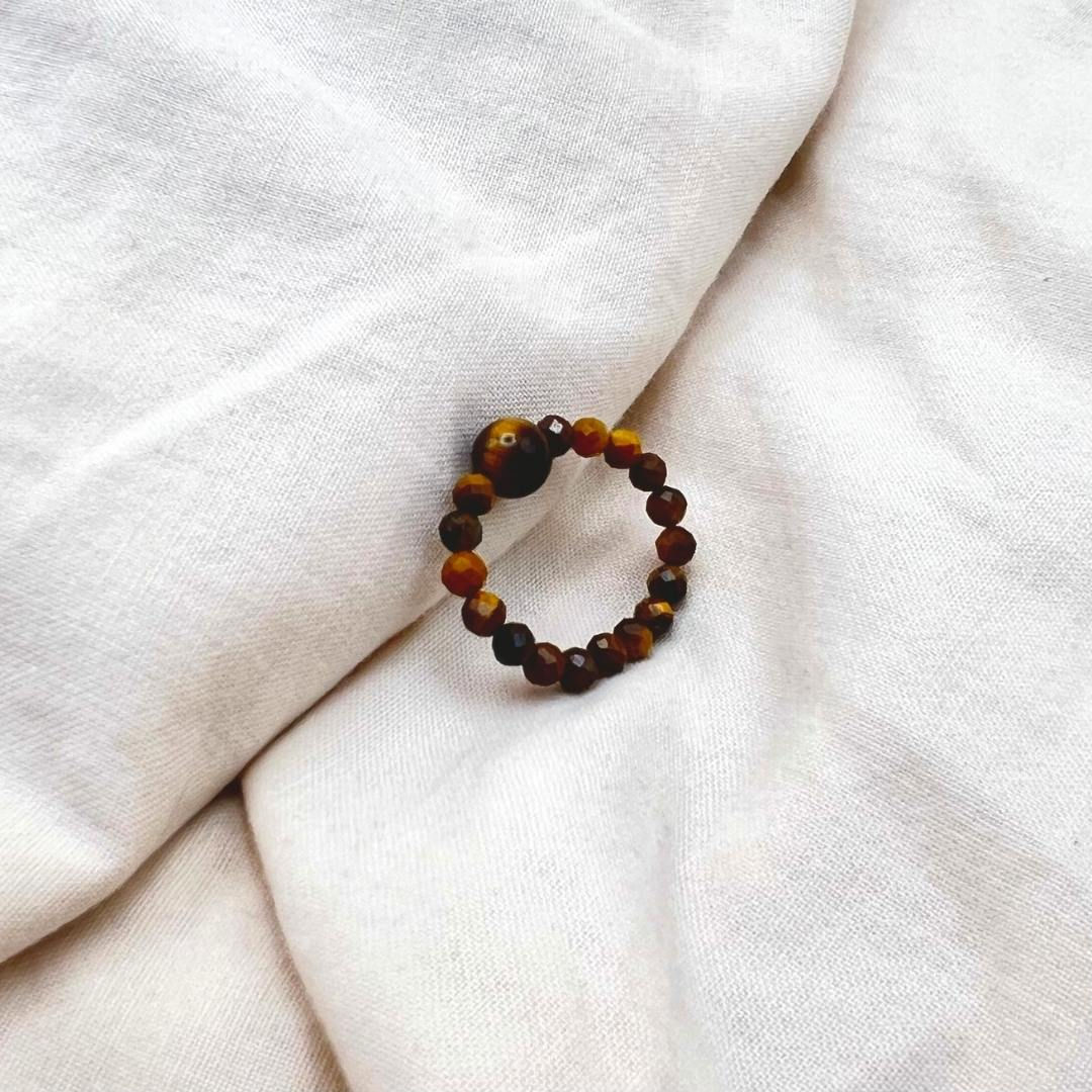 Tigerauge Ring facettiert