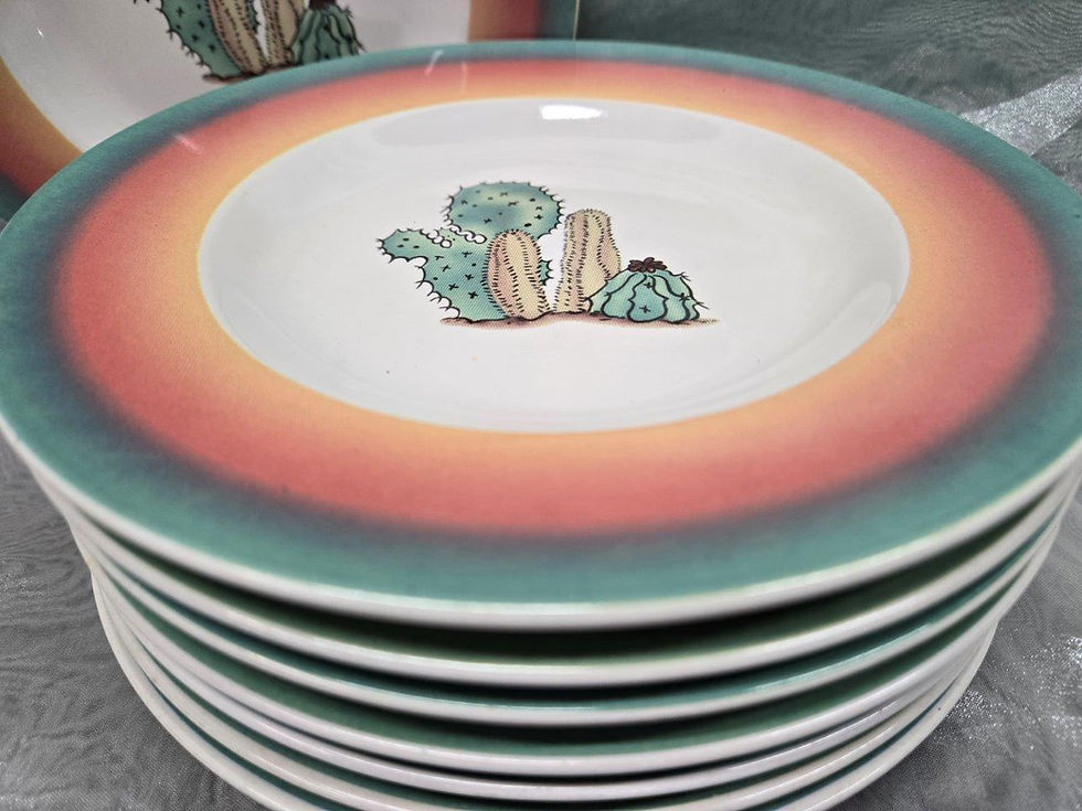 Thumbnail: Vintage Meiwa Southwest Cactus Dinnerware: Place Setting