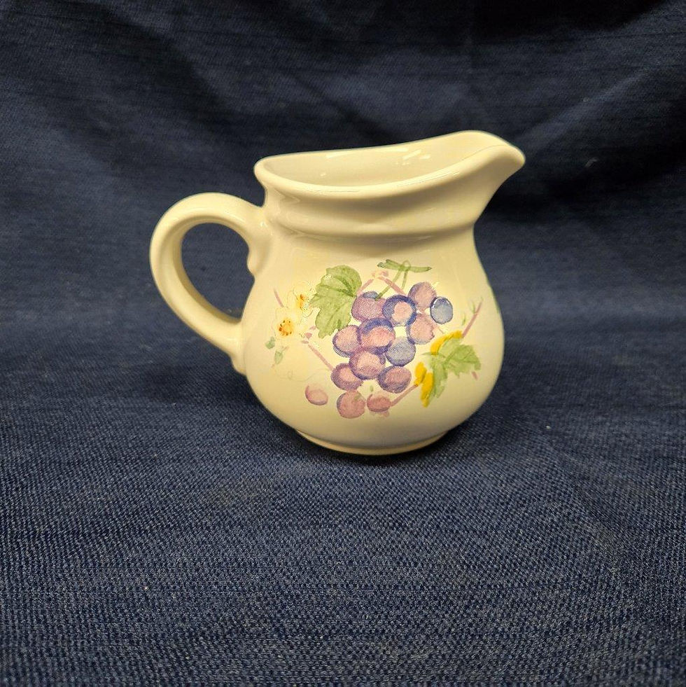 Thumbnail: Vintage Pfaltzgraff Grape & Peach Dish Set (22-Piece) - Fruit Print Kitchenware