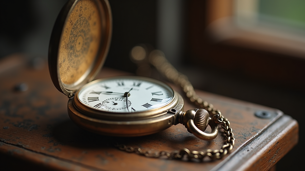 Close-up view of a beautifully restored vintage pocket watch