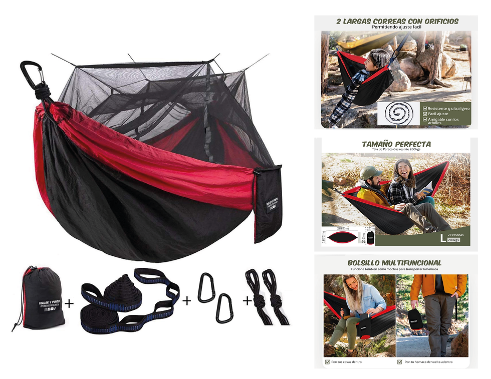 Miniatura: Hamaca ViajaryPunto con Mosquitero – Comodidad y Protección en Cada Aventura