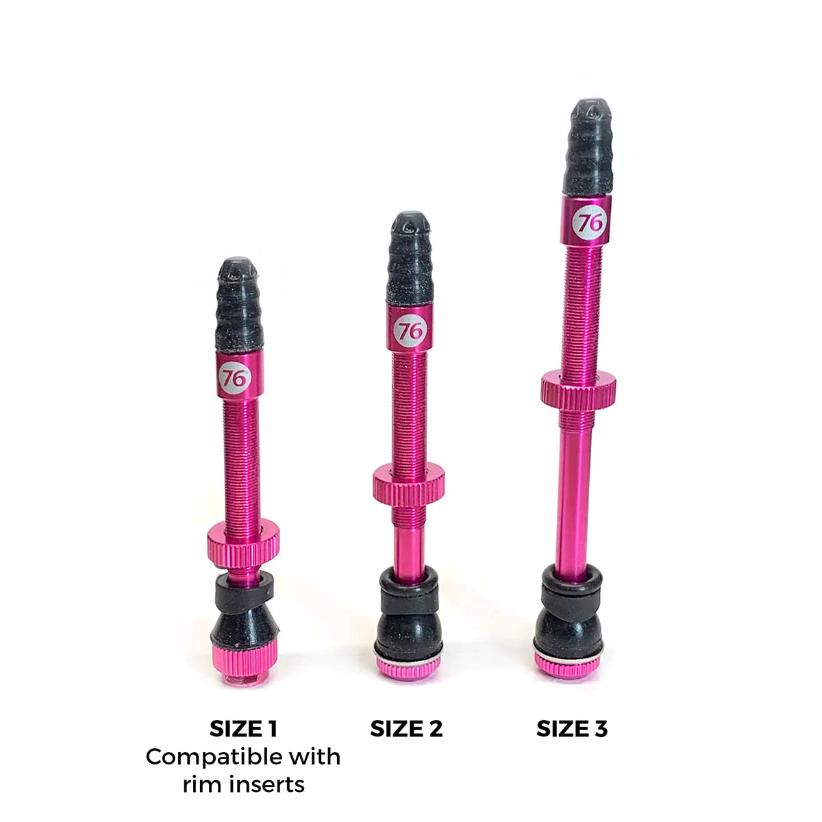 76 Projects Hi Flow No Clog Tubeless Valves (Magenta)