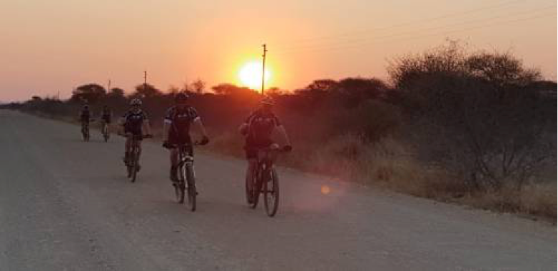 Riding in sunset