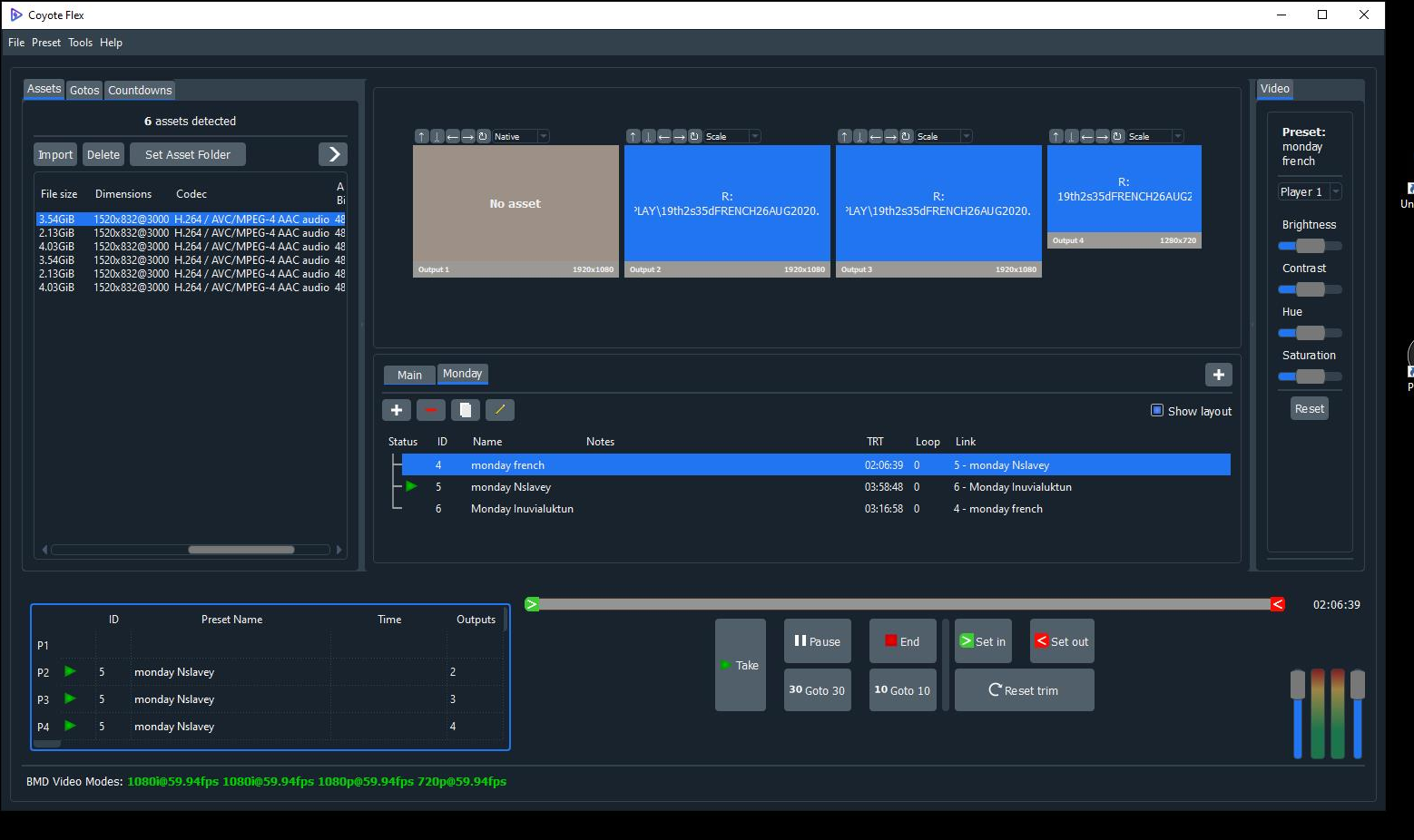presets not linking and playing content media